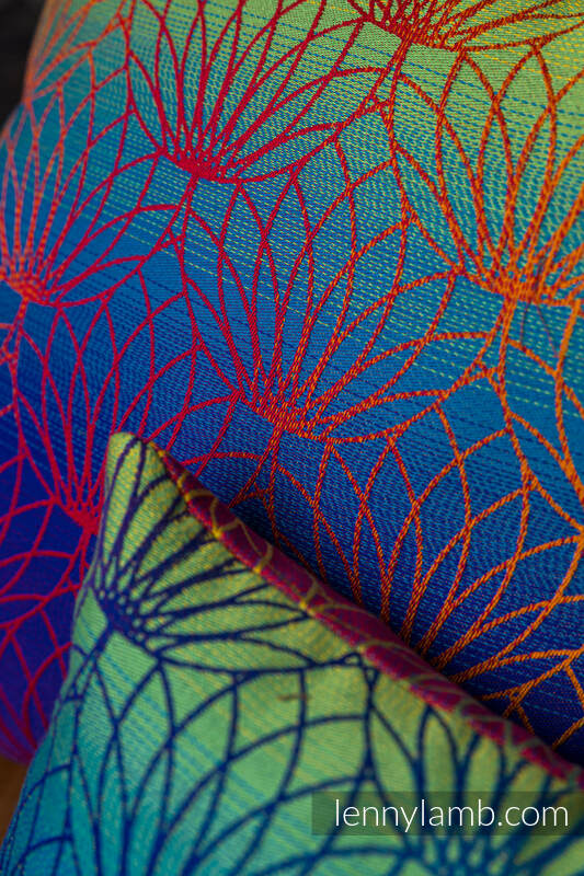 Jacquard weave fabric, 100% cotton, width 147 cm - RAINBOW LOTUS #babywearing