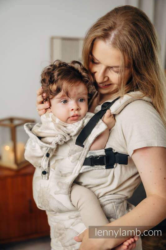 Nosidełko Ergonomiczne LennyGo z tkaniny żakardowej 100% bawełna , Baby Size - PARK JURAJSKI - ICE DESERT #babywearing