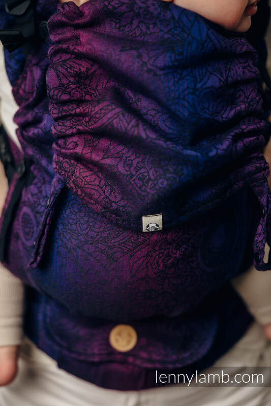 Mochila LennyUpGrade, talla estándar, tejido jaqurad 100% algodón - WILD WINE - BOUQUET #babywearing