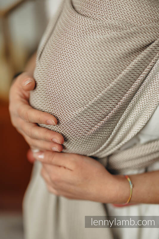 Baby sling for babies with low birthweight, Herringbone Weave, 100% cotton - ALMOND - size L #babywearing