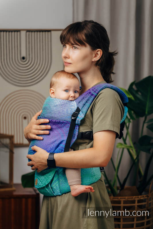 LennyLight Carrier, Standard Size, jacquard weave 100% cotton - PEACOCK’S TAIL - FANTASY #babywearing