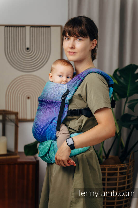 LennyLight Carrier, Standard Size, jacquard weave 100% cotton - PEACOCK’S TAIL - FANTASY #babywearing