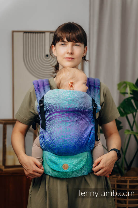 Nosidełko LennyLight z tkaniny żakardowej 100% bawełna , rozmiar standard - PAWI OGON - FANTAZJA #babywearing