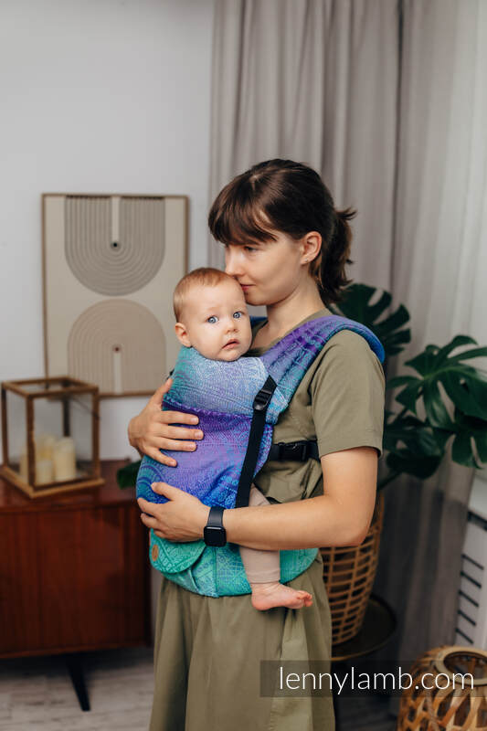 Nosidełko LennyLight z tkaniny żakardowej 100% bawełna , rozmiar standard - PAWI OGON - FANTAZJA #babywearing