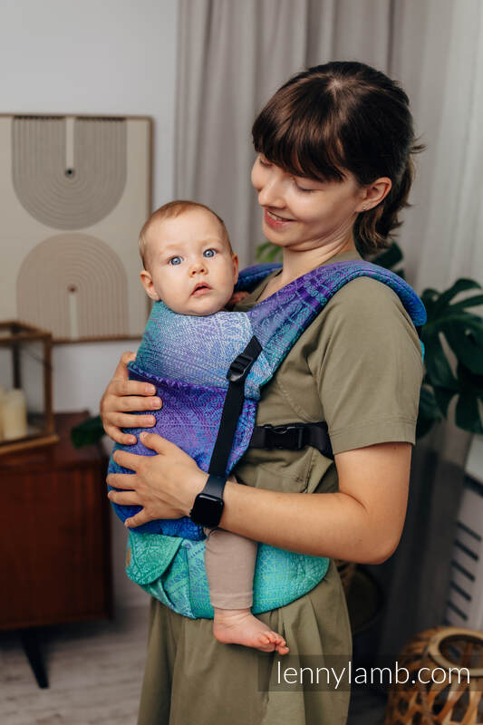 Nosidełko LennyLight z tkaniny żakardowej 100% bawełna , rozmiar standard - PAWI OGON - FANTAZJA #babywearing