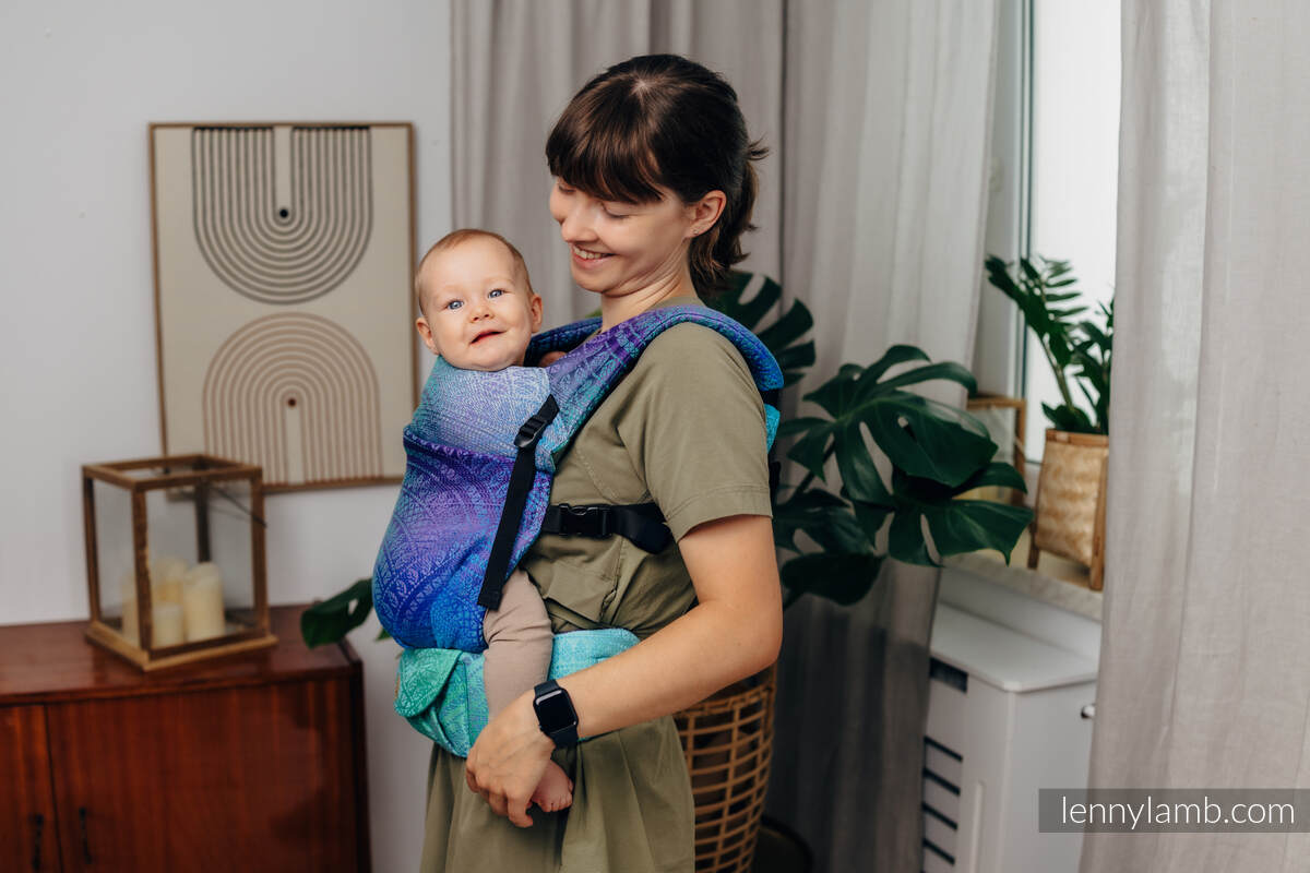 Nosidełko LennyLight z tkaniny żakardowej 100% bawełna , rozmiar standard - PAWI OGON - FANTAZJA #babywearing