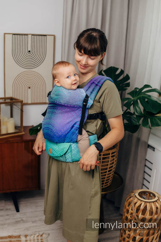 LennyLight Carrier, Standard Size, jacquard weave 100% cotton - PEACOCK’S TAIL - FANTASY #babywearing