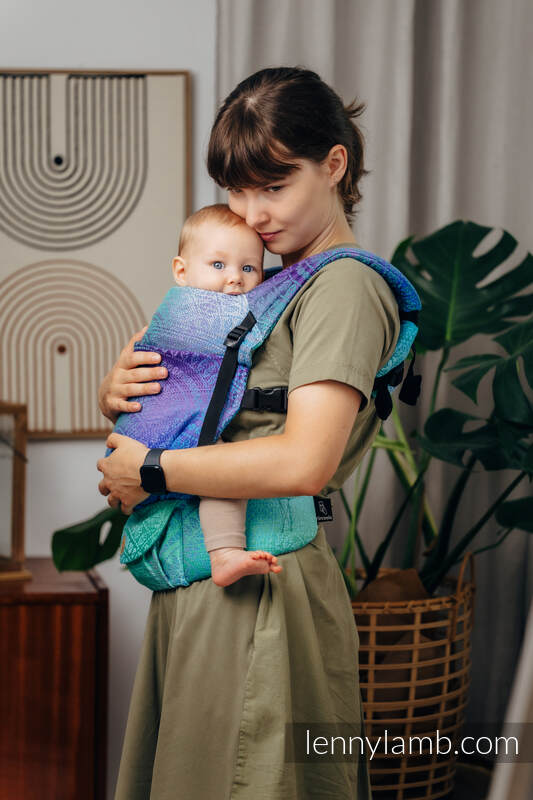 LennyLight Carrier, Standard Size, jacquard weave 100% cotton - PEACOCK’S TAIL - FANTASY #babywearing