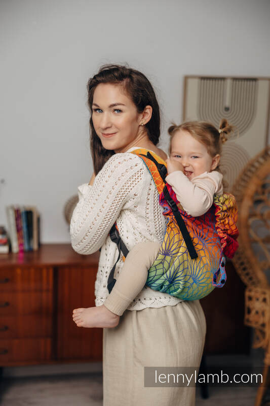 Lenny Buckle Onbuhimo baby carrier, preschool size, jacquard weave (100% cotton) - RAINBOW LOTUS  #babywearing