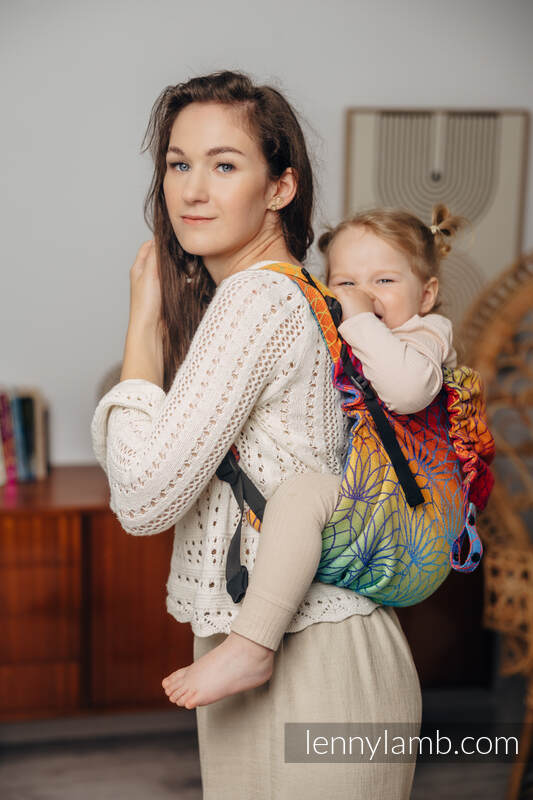 Lenny Buckle Onbuhimo baby carrier, preschool size, jacquard weave (100% cotton) - RAINBOW LOTUS  #babywearing