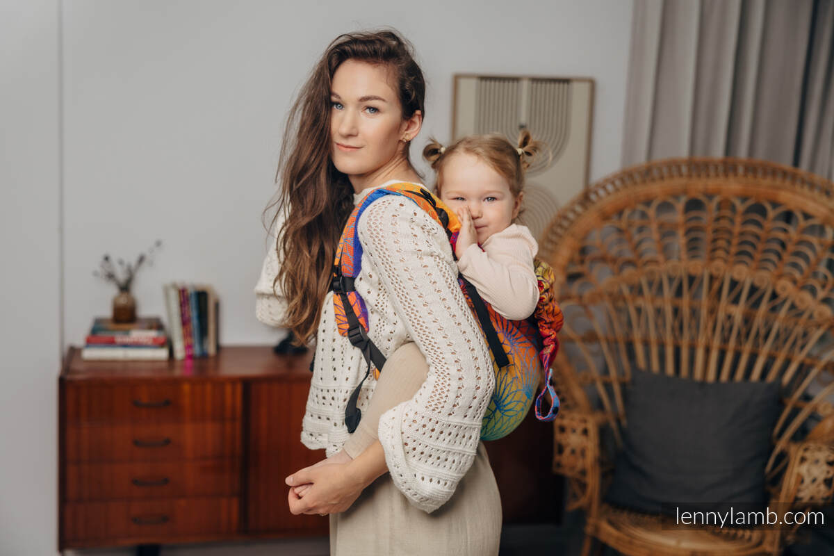 Lenny Buckle Onbuhimo baby carrier, preschool size, jacquard weave (100% cotton) - RAINBOW LOTUS  #babywearing