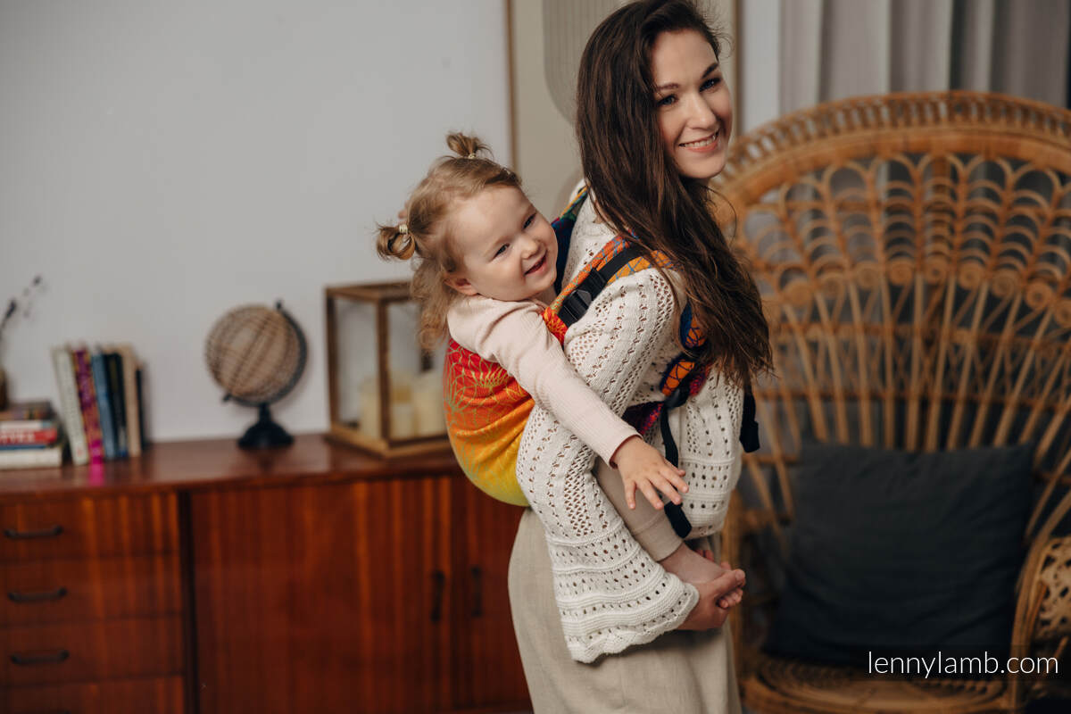 Lenny Buckle Onbuhimo baby carrier, preschool size, jacquard weave (100% cotton) - RAINBOW LOTUS  #babywearing