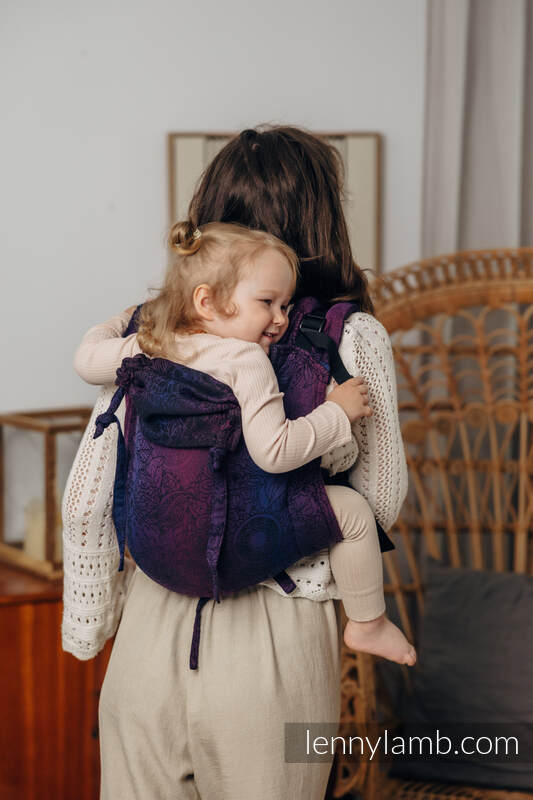 Lenny Buckle Onbuhimo baby carrier, standard size, jacquard weave (100% cotton) - WILD WINE - BOUQUET #babywearing