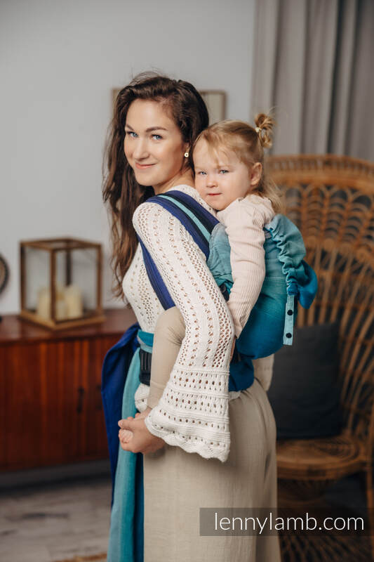 Marsupio Ibrido Semi Strutturato LennyHybrid, misura preschool, tessitura broken-twill, 100% cotone - AIRGLOW #babywearing