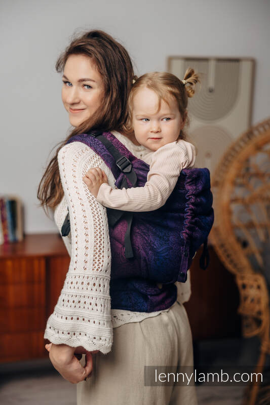 LennyPreschool Carrier, Preschool Size, jacquard weave 100% cotton - WILD WINE - BOUQUET #babywearing