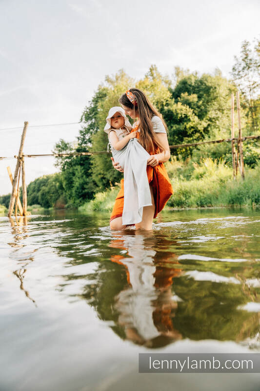 RingSling für Wasser (100% polyester), mit Raffung an den Ringen - GREY MESH - standard 1.8m #babywearing