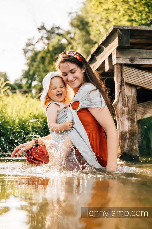 RingSling für Wasser (100% polyester), mit Raffung an den Ringen - GREY MESH - standard 1.8m #babywearing