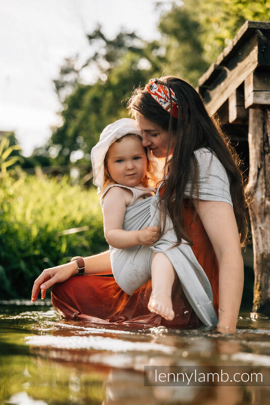 RingSling für Wasser (100% polyester), mit Raffung an den Ringen - GREY MESH - standard 1.8m #babywearing