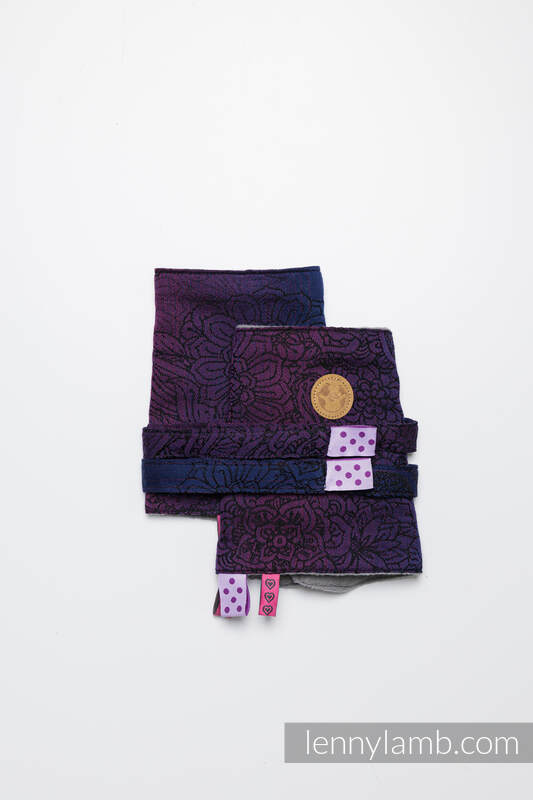 Drool Pads & Reach Straps Set, (60% cotton, 40% polyester) - WILD WINE - BOUQUET #babywearing