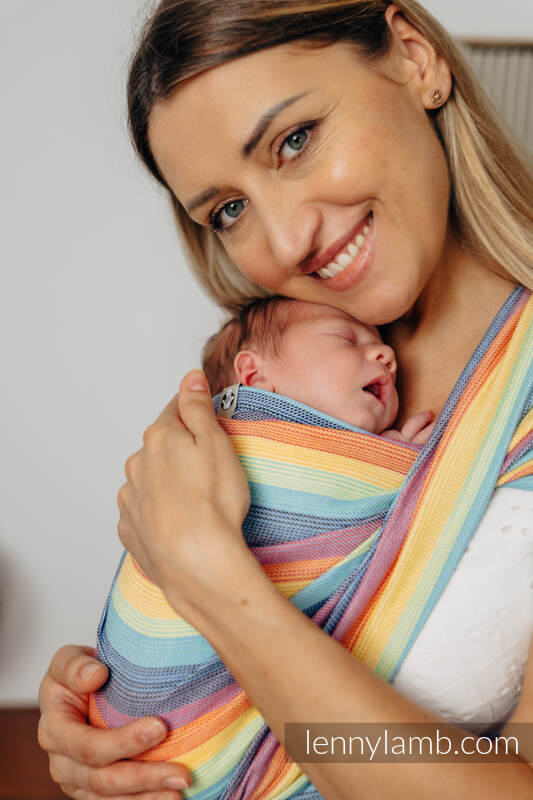 Chusta dla dzieci z niską wagą urodzeniową, tkana splotem skośno-krzyżowym (100% bawełna) - LUNA - rozmiar S (drugi gatunek) #babywearing