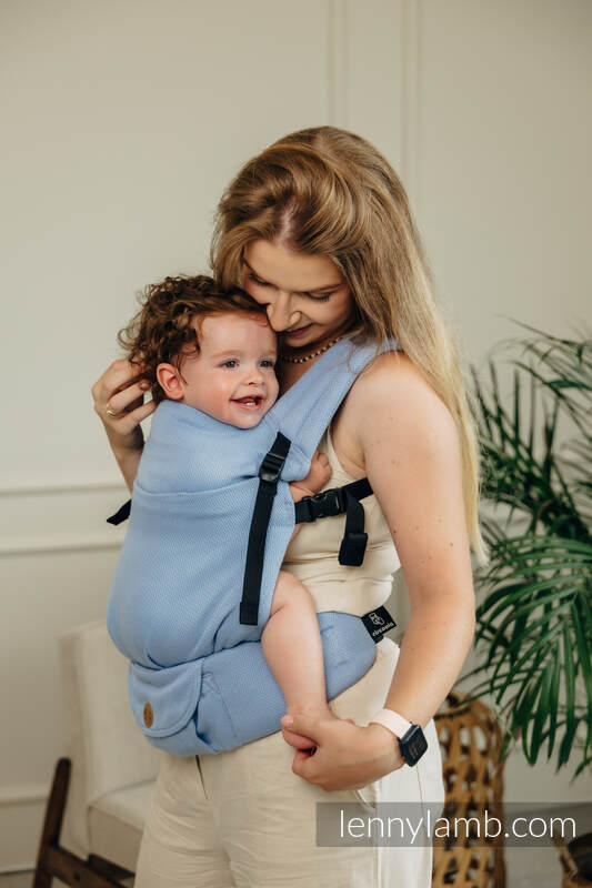 Meine erste Tragehilfe - LennyLight, Größe Standard, Fischgrätmuster, 100% Baumwolle - LITTLE HERRINGBONE SKYLIGHT  #babywearing