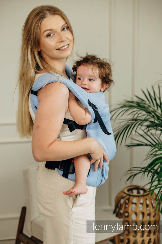 Meine erste Tragehilfe - LennyLight, Größe Standard, Fischgrätmuster, 100% Baumwolle - LITTLE HERRINGBONE SKYLIGHT  #babywearing