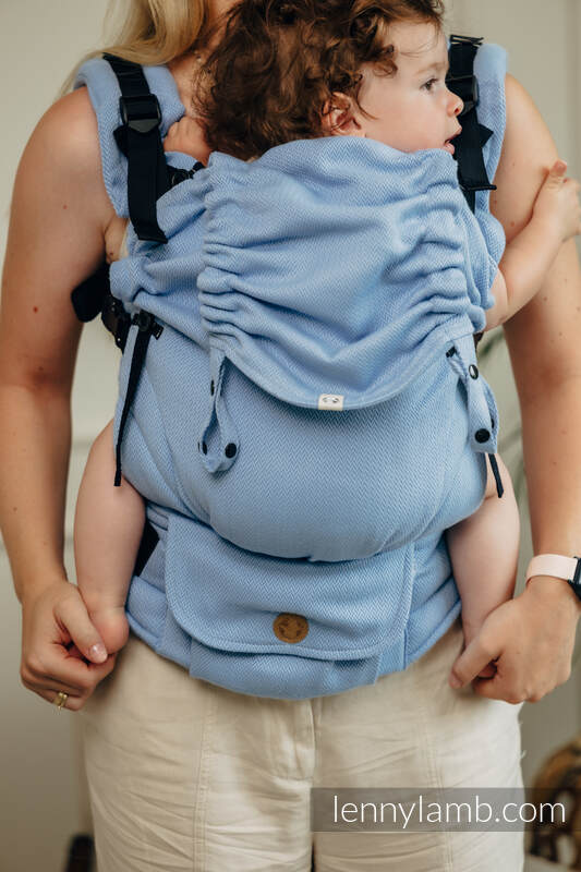 My First Baby Carrier - LennyUpGrade, Standard Size, herringbone weave 100% cotton - LITTLE HERRINGBONE SKYLIGHT  #babywearing