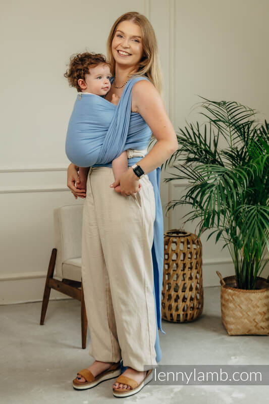 Baby Sling, Herringbone Weave (100% cotton) - LITTLE HERRINGBONE SKYLIGHT - size S (grade B) #babywearing