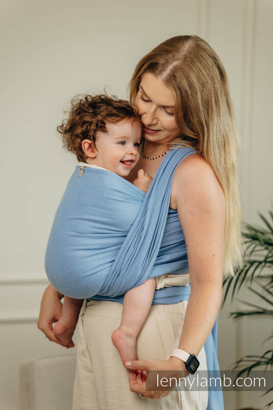 Fular Línea Básica, tejido Herringbone (100% algodón) - LITTLE HERRINGBONE SKYLIGHT - talla M #babywearing