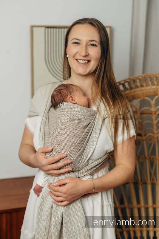 Baby sling for babies with low birthweight, Herringbone Weave, 100% cotton - ALMOND - size S #babywearing