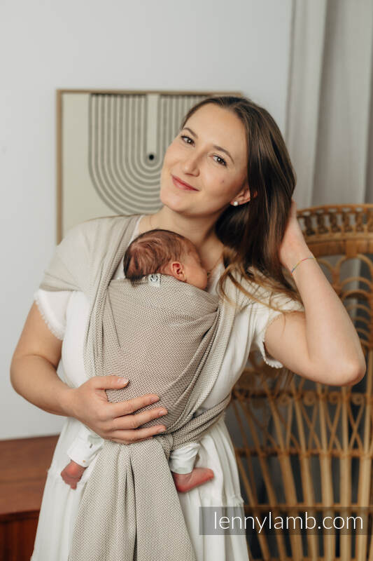 Baby sling for babies with low birthweight, Herringbone Weave, 100% cotton - ALMOND - size S #babywearing