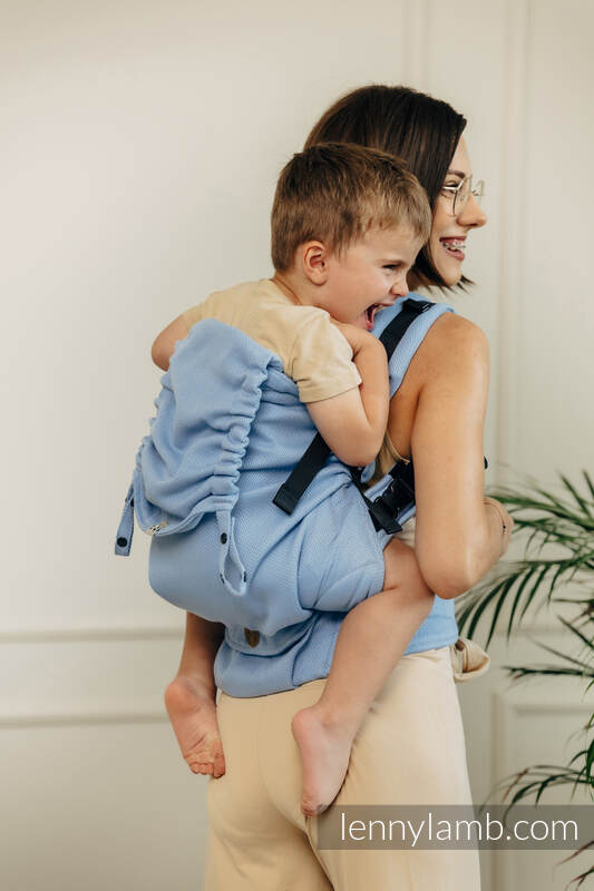 LennyPreschool Carrier, Preschool Size, herringbone weave 100% cotton - LITTLE HERRINGBONE SKYLIGHT  #babywearing