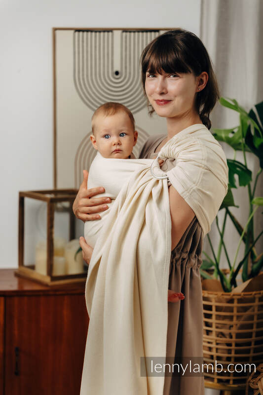 Ring Sling, Herringbone Weave (100% cotton) - with gathered shoulder - LITTLE HERRINGBONE LUCE - standard 1.8m #babywearing