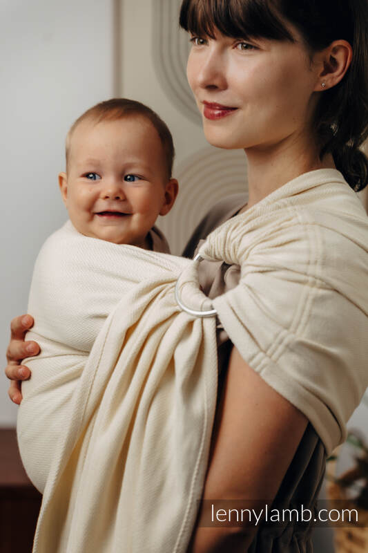 Ring Sling, Herringbone Weave (100% cotton) - with gathered shoulder - LITTLE HERRINGBONE LUCE - standard 1.8m #babywearing