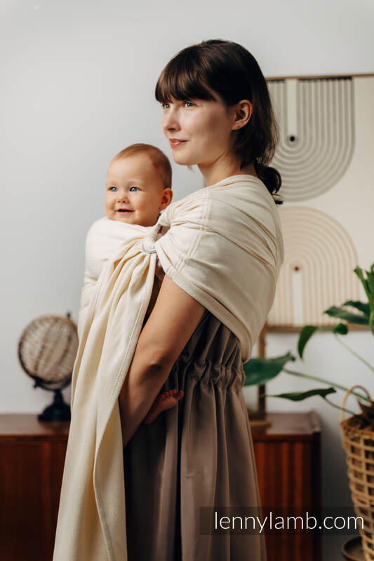 Ring Sling, Herringbone Weave (100% cotton) - with gathered shoulder - LITTLE HERRINGBONE LUCE - standard 1.8m #babywearing