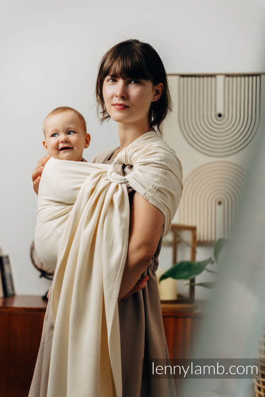 Ring Sling, Herringbone Weave (100% cotton) - with gathered shoulder - LITTLE HERRINGBONE LUCE - standard 1.8m #babywearing