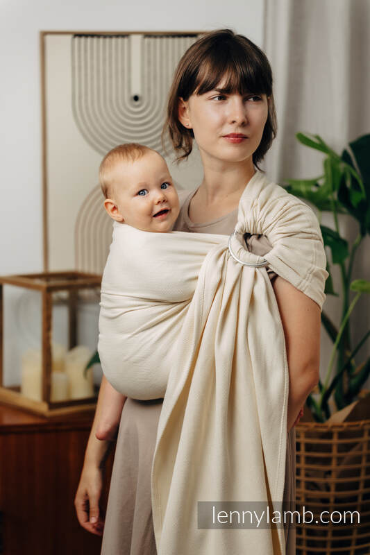 Ring Sling, Herringbone Weave (100% cotton) - with gathered shoulder - LITTLE HERRINGBONE LUCE - standard 1.8m #babywearing