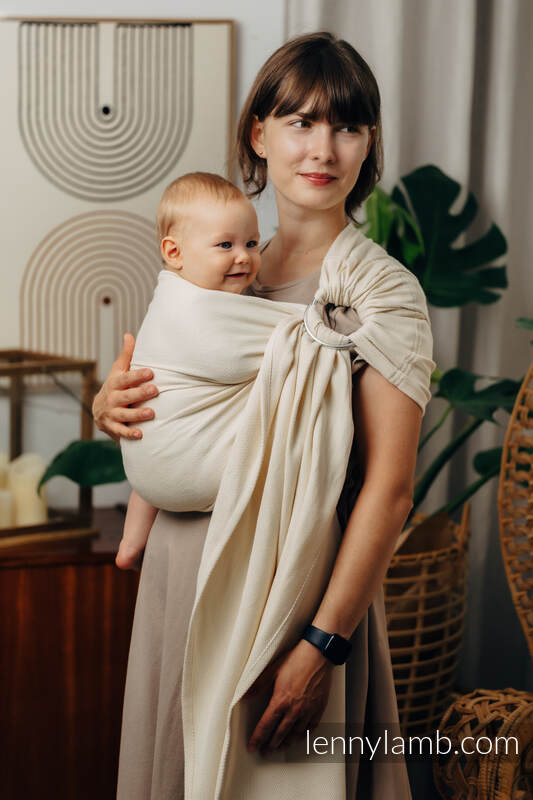 Ring Sling, Herringbone Weave (100% cotton) - with gathered shoulder - LITTLE HERRINGBONE LUCE - standard 1.8m #babywearing