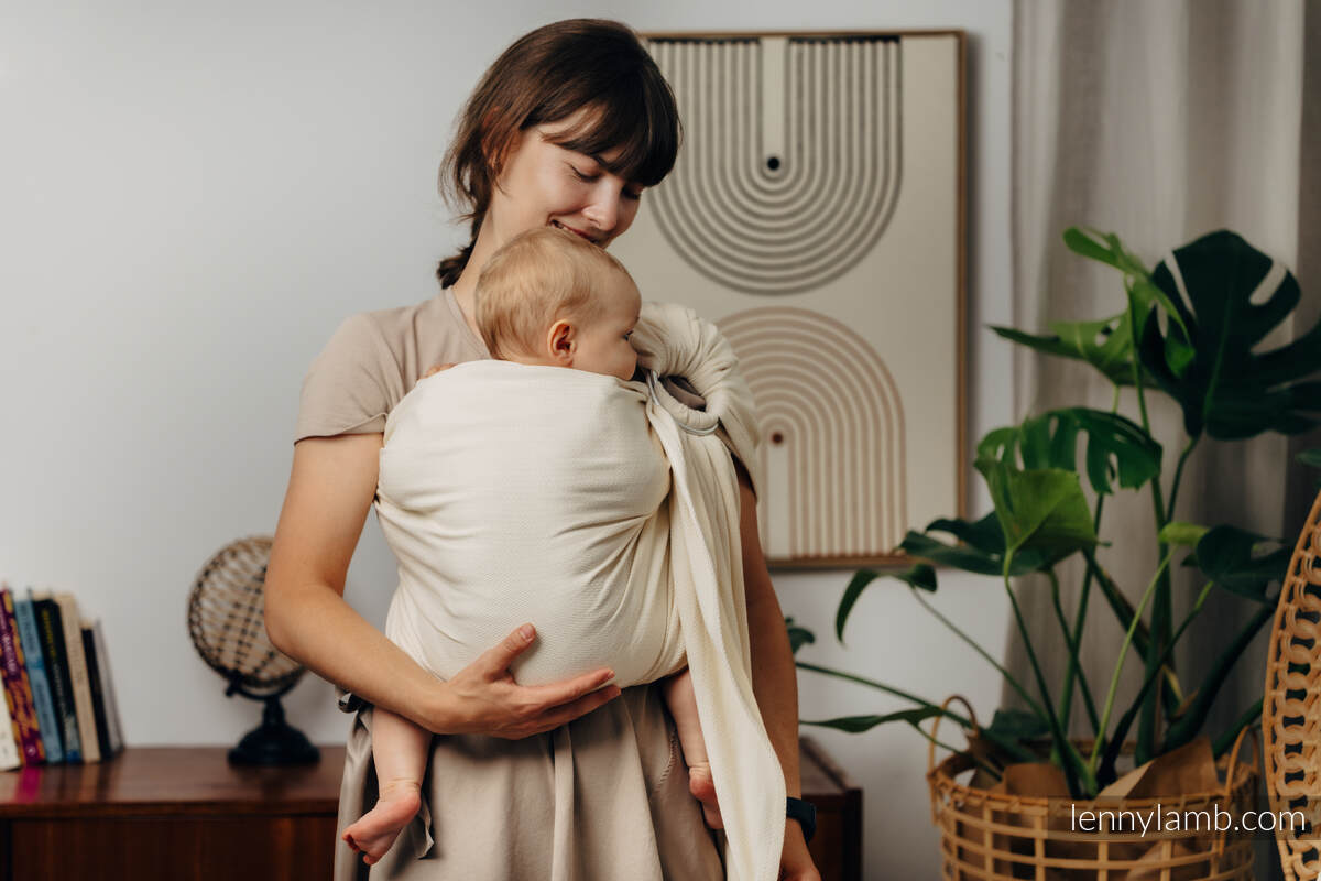 Ring Sling, Herringbone Weave (100% cotton) - with gathered shoulder - LITTLE HERRINGBONE LUCE - standard 1.8m #babywearing