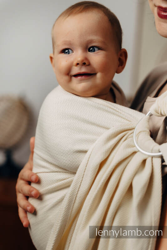 Ring Sling, Herringbone Weave (100% cotton) - with gathered shoulder - LITTLE HERRINGBONE LUCE - standard 1.8m #babywearing