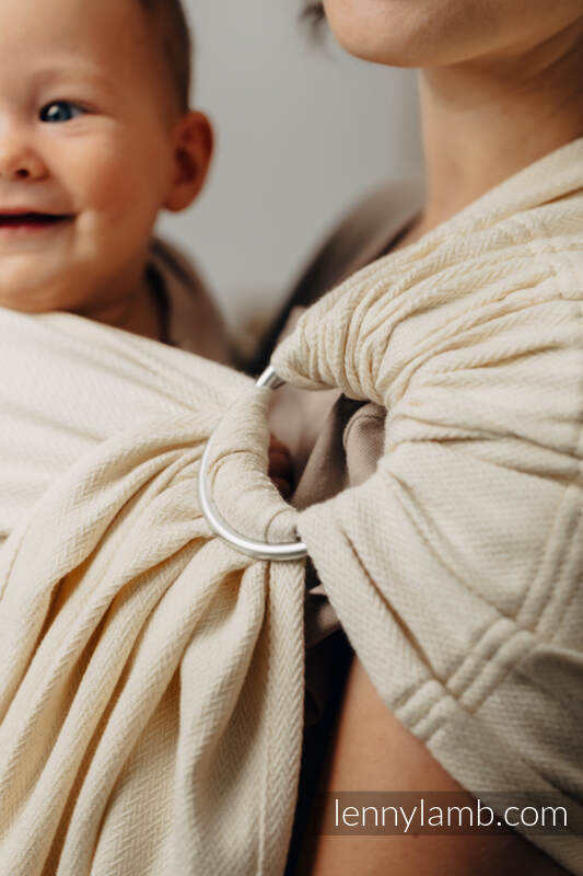 Ring Sling, Herringbone Weave (100% cotton) - with gathered shoulder - LITTLE HERRINGBONE LUCE - standard 1.8m #babywearing