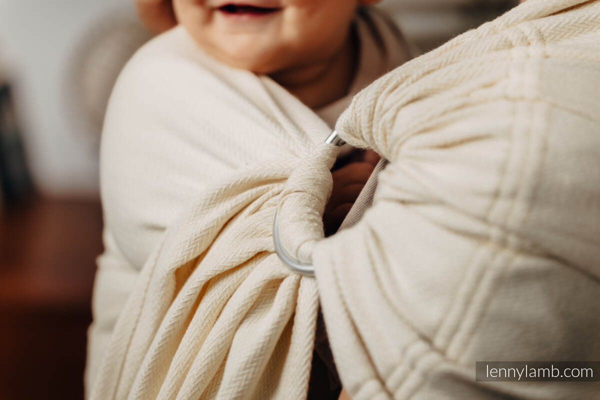 Ring Sling, Herringbone Weave (100% cotton) - with gathered shoulder - LITTLE HERRINGBONE LUCE - standard 1.8m #babywearing