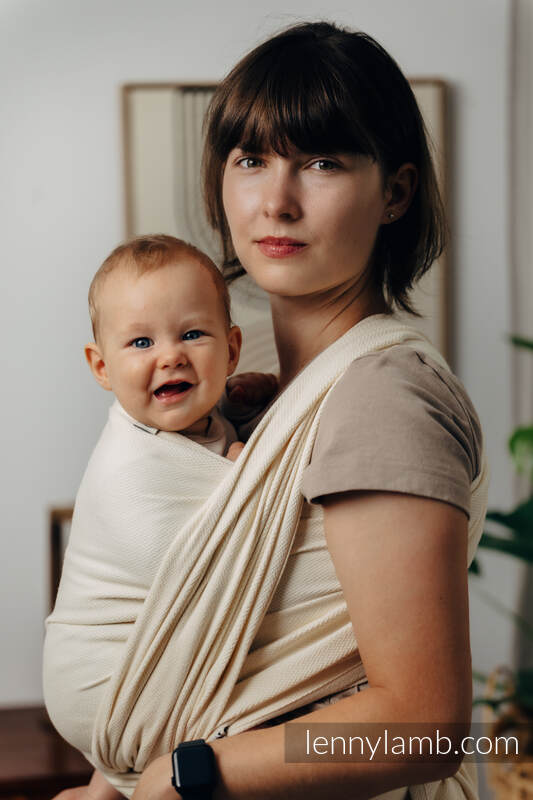 Fular Línea Básica, tejido Herringbone (100% algodón) - LITTLE HERRINGBONE LUCE - talla L #babywearing