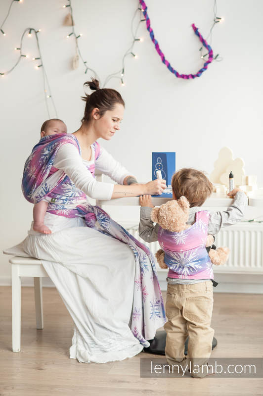Żakardowa chusta do noszenia dzieci, bawełna - Zimowy Zachwyt - rozmiar S #babywearing