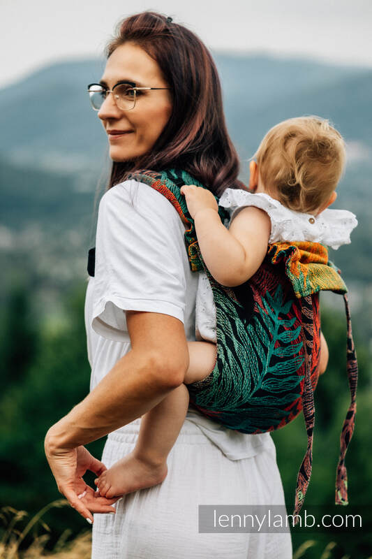 Nosidło Klamrowe ONBUHIMO z tkaniny żakardowej (100% bawełna), rozmiar Toddler - RAINFOREST - DIVERSE #babywearing