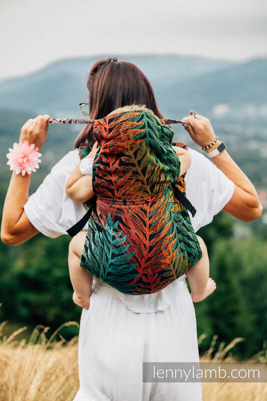 Nosidło Klamrowe ONBUHIMO z tkaniny żakardowej (100% bawełna), rozmiar Toddler - RAINFOREST - DIVERSE #babywearing