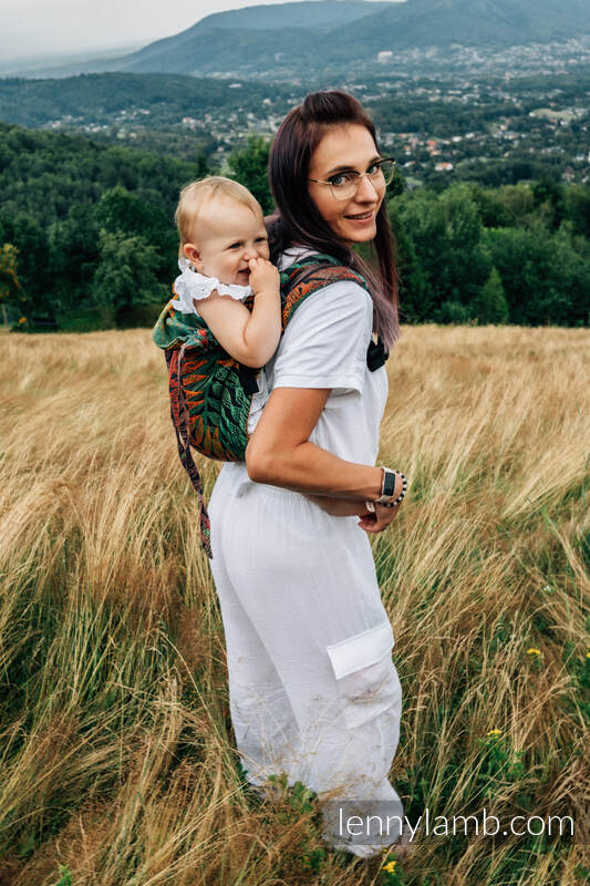 Nosidło Klamrowe ONBUHIMO z tkaniny żakardowej (100% bawełna), rozmiar Toddler - RAINFOREST - DIVERSE #babywearing