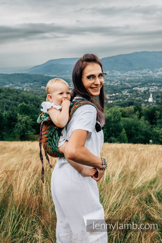 Nosidło Klamrowe ONBUHIMO z tkaniny żakardowej (100% bawełna), rozmiar Toddler - RAINFOREST - DIVERSE #babywearing