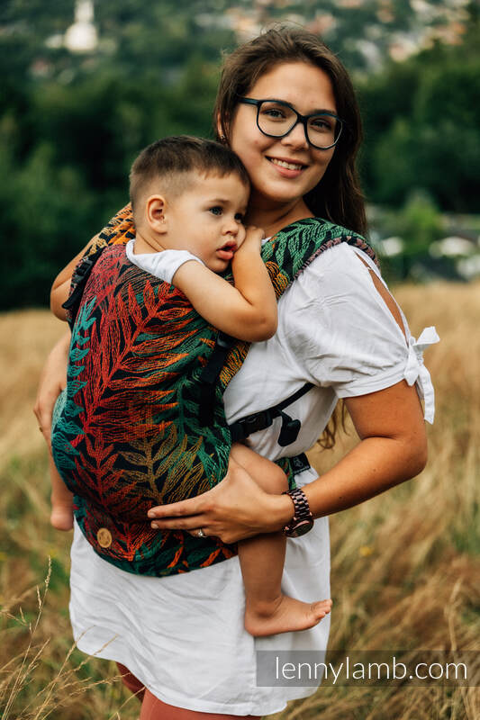 Mochila LennyLight, talla estándar, tejido jaqurad 100% algodón - RAINFOREST - DIVERSE #babywearing