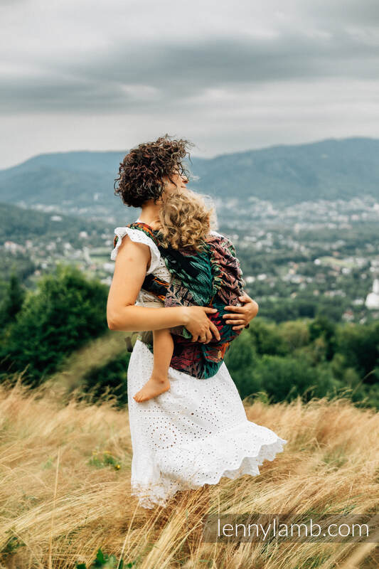 Mochila LennyPreschool, talla preschool, tejido jaqurad 100% algodón - RAINFOREST - DIVERSE #babywearing